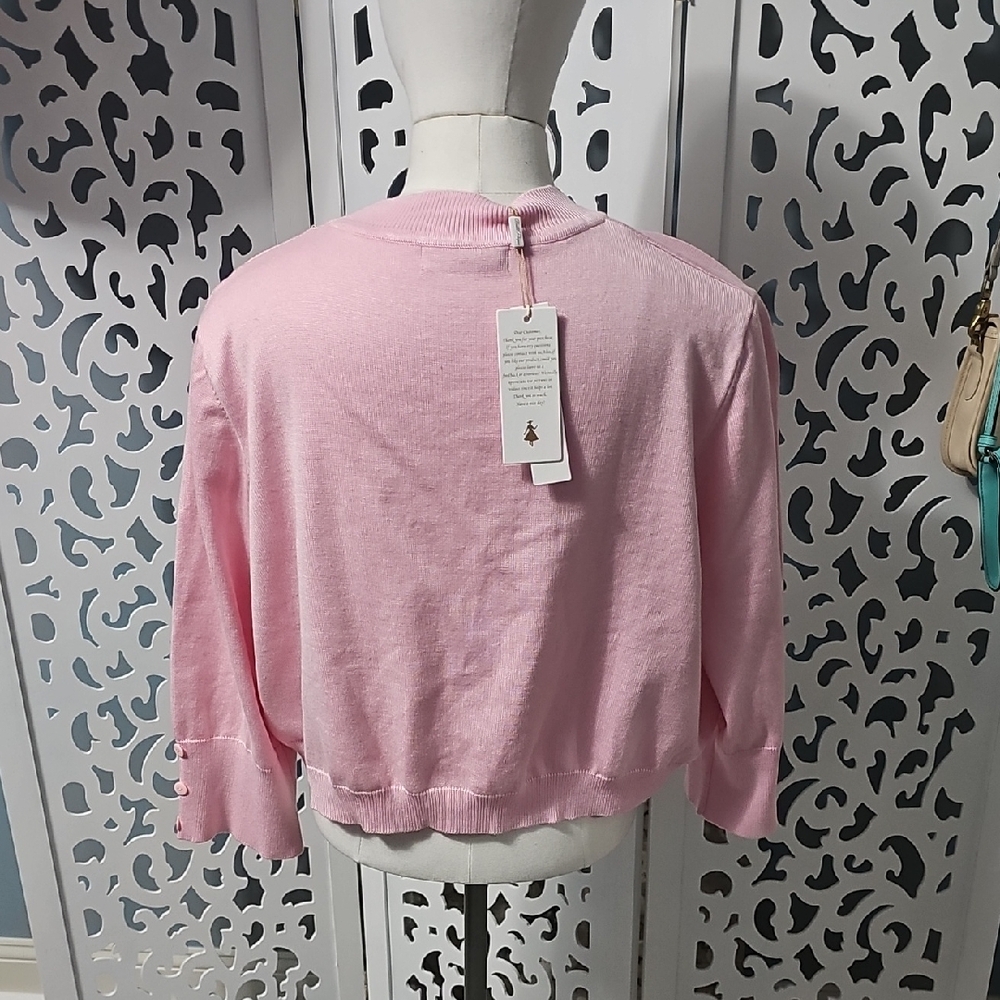Chic Pink Women's Cardigan - Picture 3 of 3
